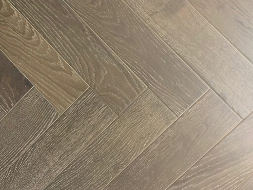 Xylo White Washed Coffee Engineered Oak Flooring, Rustic, Herringbone, Brushed & UV Oiled, 125x14x625mm