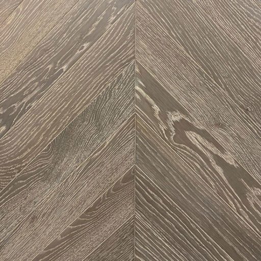 Xylo White Washed Coffee Stained Engineered Oak Flooring, Rustic, Chevron, Brushed & UV Oiled, 90x14x540mm