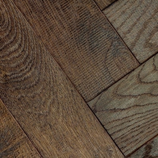 V4 Foundry Steel Engineered Oak Parquet Flooring, Rustic, Distressed, Stained, Handfinished & UV Oiled, 90x14x360 mm Image 4