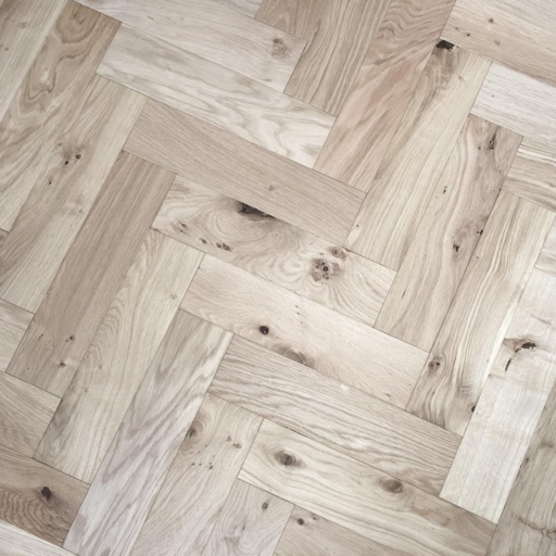 V4 Unfinished, Engineered Oak Parquet Flooring, Smooth Sanded, Rustic, 90x14x400mm Image 5