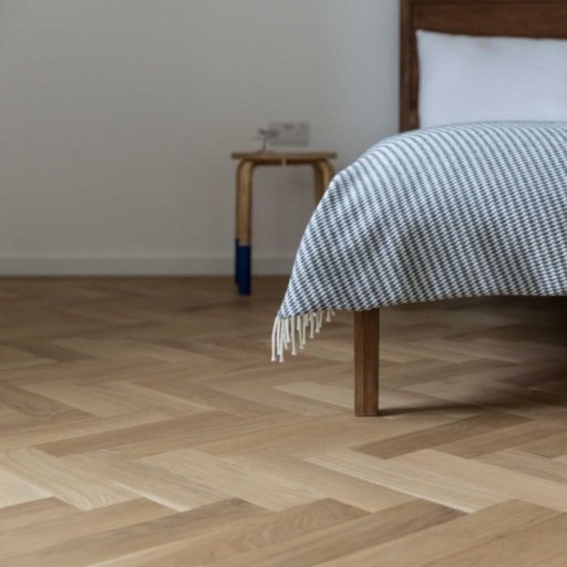 V4 Deco Parquet, Natural Oak Engineered Flooring, Rustic, Smooth Sanded & Hardwax Oiled, 90x14x400mm
