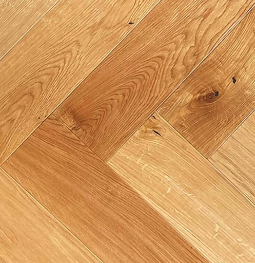 Vision Natural Oak Engineered Flooring, Herringbone, Matt Lacquered, 725x130x14mm