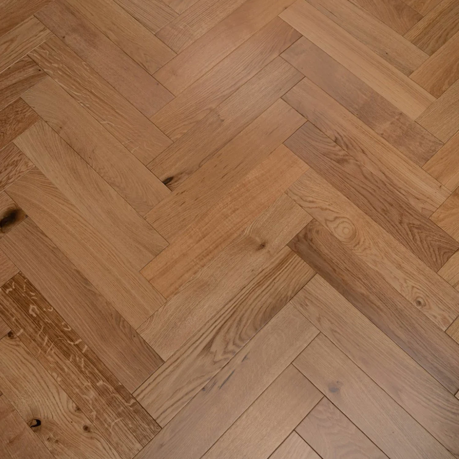 Tradition Engineered Oak Parquet Flooring, Herringbone, Natural